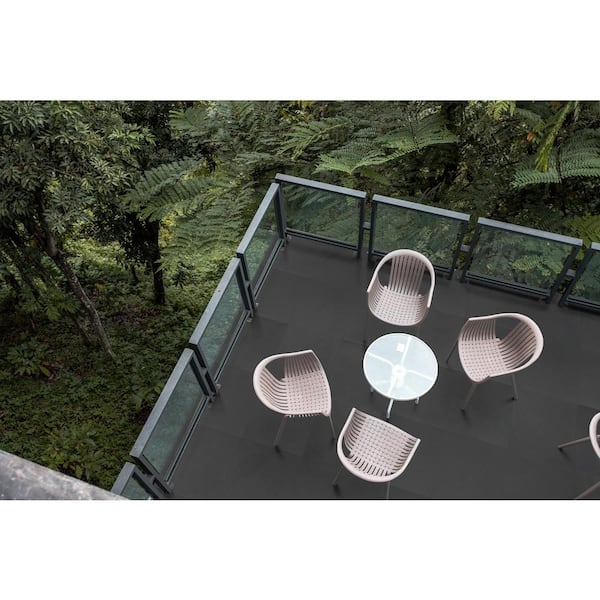 Montauk Black 4 in. x 12 in. Gauged Slate Floor and Wall Tile 5 sq. ft. / case