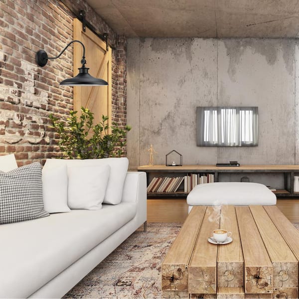 Aedan 1-Light Black Swivel Wall Sconce Light