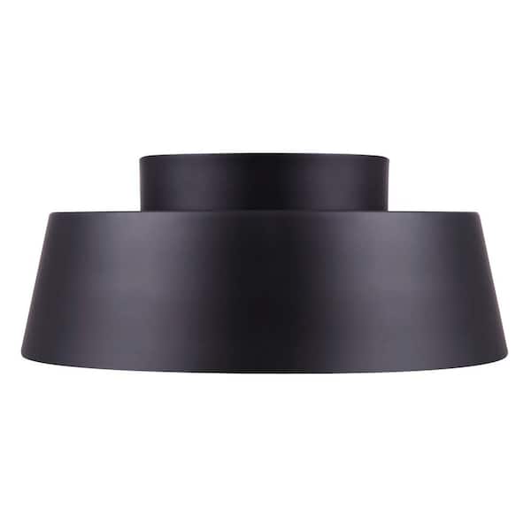 Jamison 13.75 in. 1-Light Matte Black LED Flush Mount