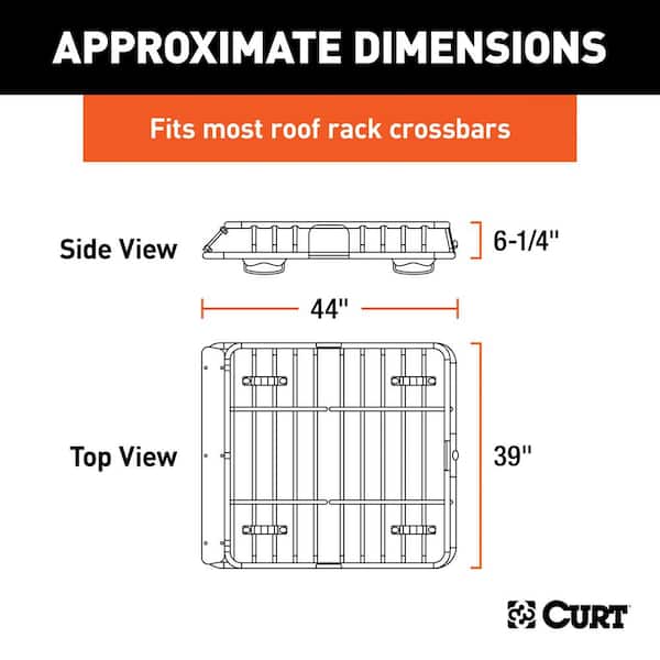 42 in. x 37 in. Black Steel Roof Rack Cargo Carrier and Cargo Net Combo Kit
