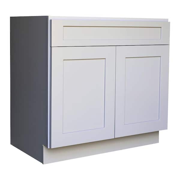 Ready to Assemble 30x34.5x24 in. Shaker Base Cabinet with 2-Door and 1 Drawer in Gray