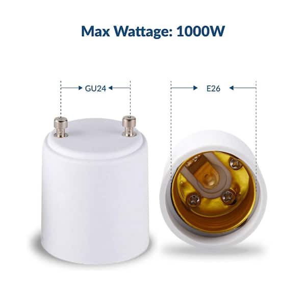 GU24 to Medium Base (GU24 to E26) Light Bulb Adapter