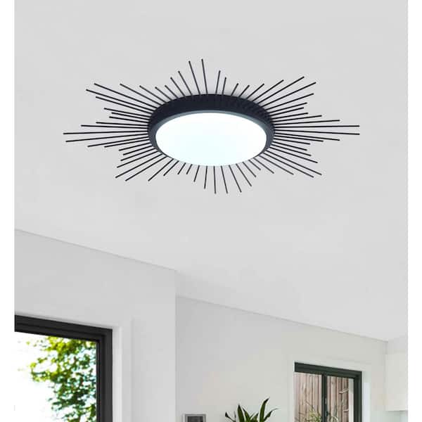 27.55 in. 1-Light Circle Creative Design Integrated LED Flush Mount Ceiling Lighting Fixtures
