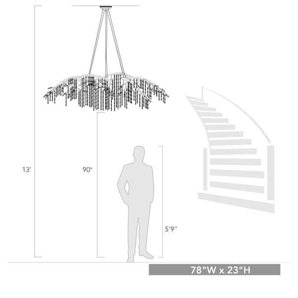 Autumn Twilight 24-Light Mystic Gold Halogen Chandelier