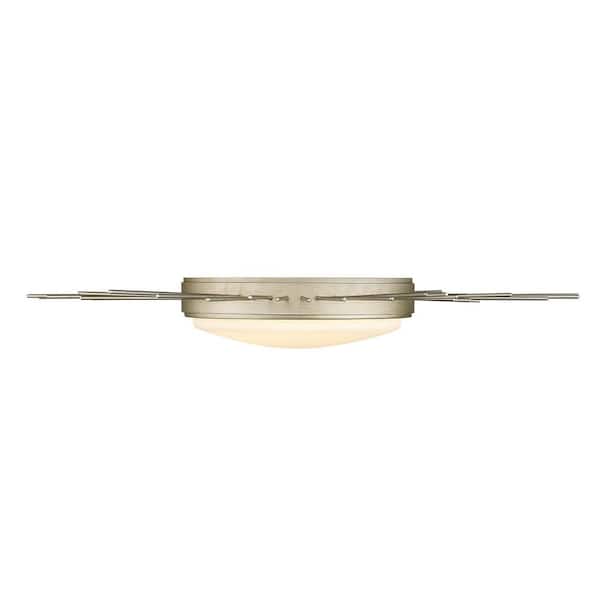 Kieran 18.25 in. 1-Light White Gold LED Flush Mount with Opal Glass Shade