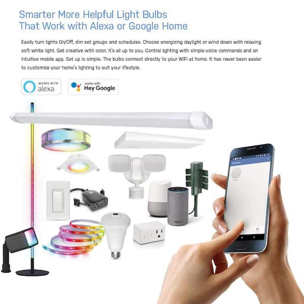 20.4 in. Smart Wi-Fi Connected Wireless Linkable Integrated LED Plug-In LED Under Cabinet Light, Tunable White (4-Pack)