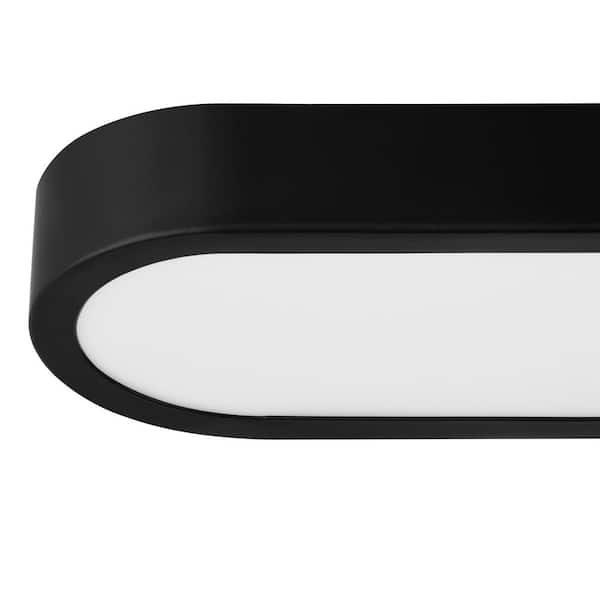 Vanderhoven 27.5 in. 33-Watt Matte Black and Gold Integrated LED Flush Mount