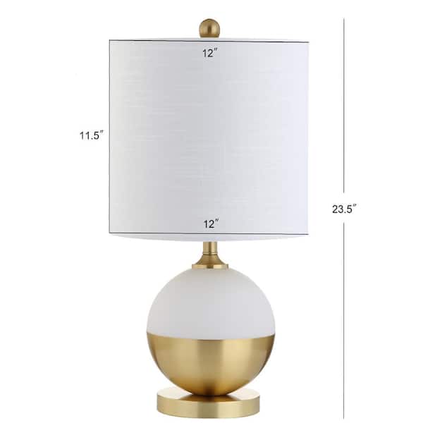 Carr 23.5 in. H White/Brass Ceramic/Metal Table Lamp