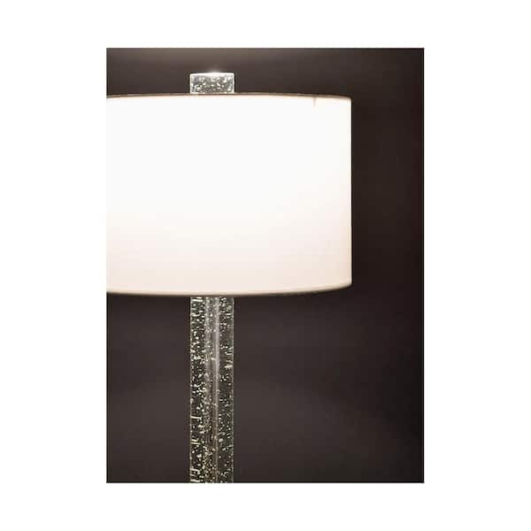 Fusion 30 in. H Brushed Nickel Furnish Bubble Crystal Table Lamp