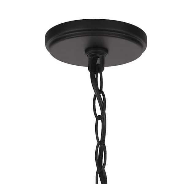 Hailee 3-Light Basket Hanging Pendant Black Natural Weave Shade