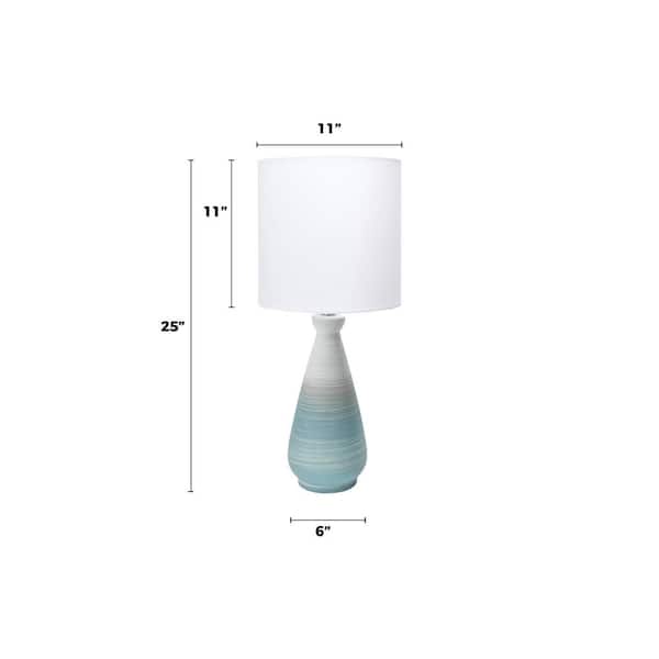 Magnolia 25 in. Green Coastal Table Lamp with Shade