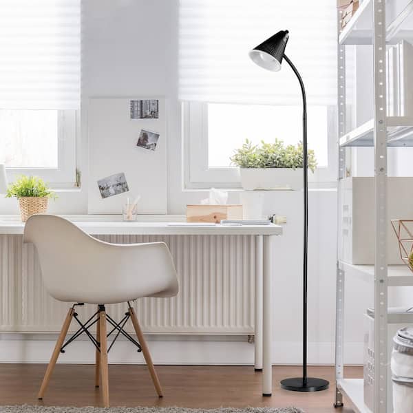 LED for Life 59 in. 1-Light Matte Black Floor Lamp