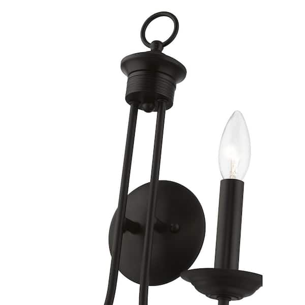 Estate 14 in. 2-Light Black Double Wall Sconce