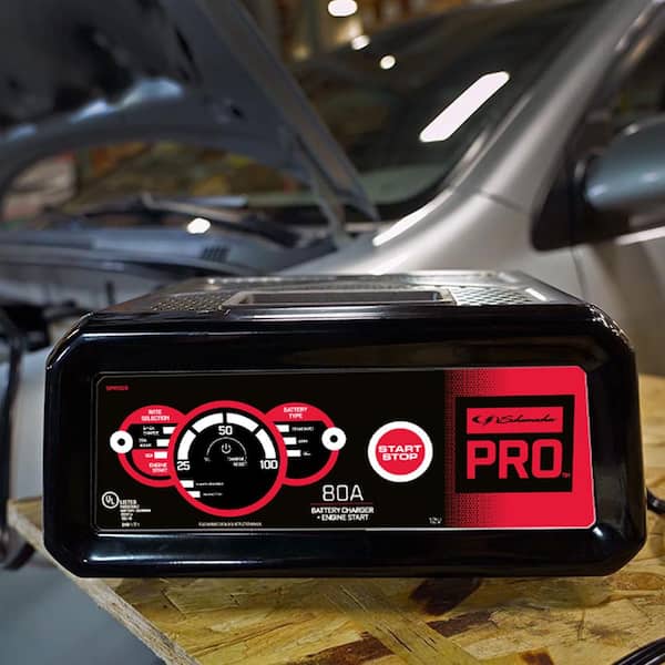 Schumacher Pro Automotive 12-Volt Battery Charger and 80-Amp Engine Starter with Maintainer and Boost Mode