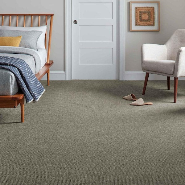Katama II  - Grey Flannel - Gray 30.7 oz. Triexta Pattern Installed Carpet