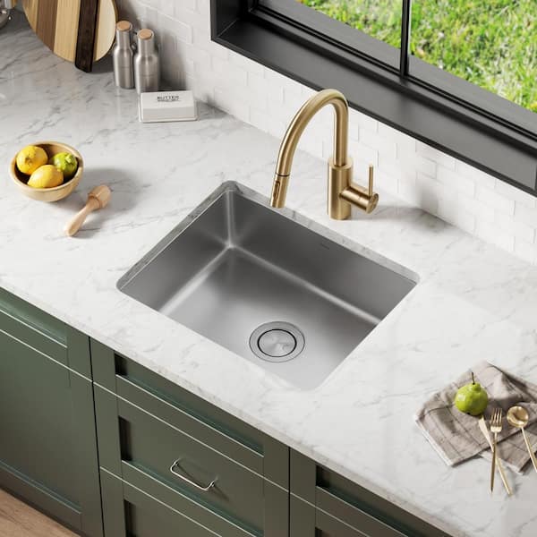 Dex 21 in. Undermount 16-Gauge Stainless Steel Single Bowl Kitchen Sink