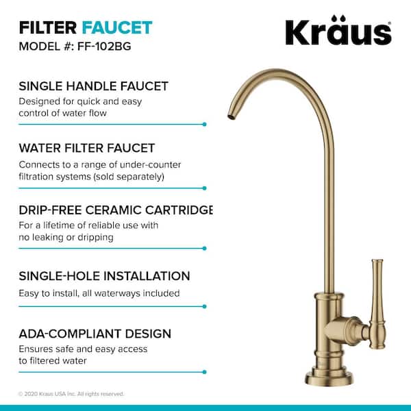 Allyn Double-Handle Transitional Bridge Kitchen Faucet and Beverage Faucet in Brushed Gold