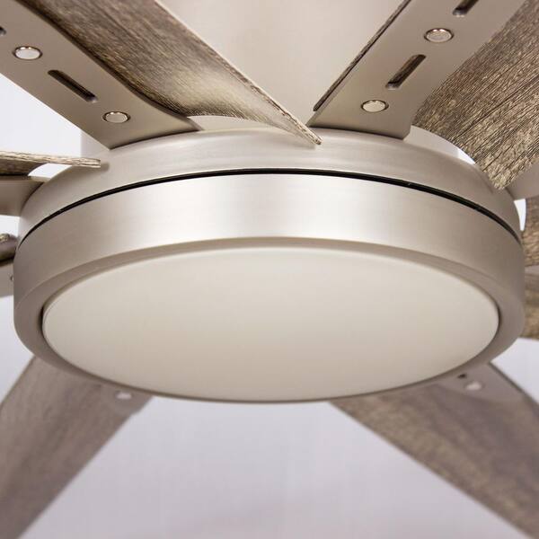Bankston 72 in. Integrated LED Brushed Nickel Ceiling Fan with Light and Remote Control