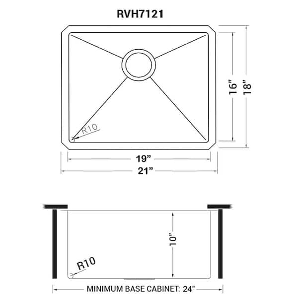 Gravena 16 Gauge Stainless Steel 21 in. Undermount Bar Sink
