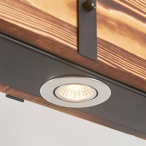 Nashville 4-Light 12-Watt Wood Integrated LED Wood Kitchen Island Linear Pendant