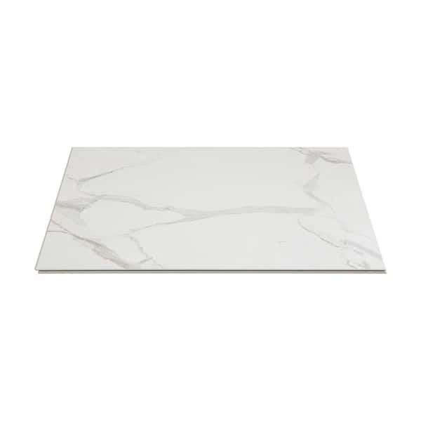 25.6 in. L x 14.8 in. W Carrara Marble No Grout Vinyl Wall Tile (21 sq. ft./case)