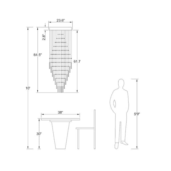 Albany 7-Light Clear Statement Empire Chandelier with Crystal Accents