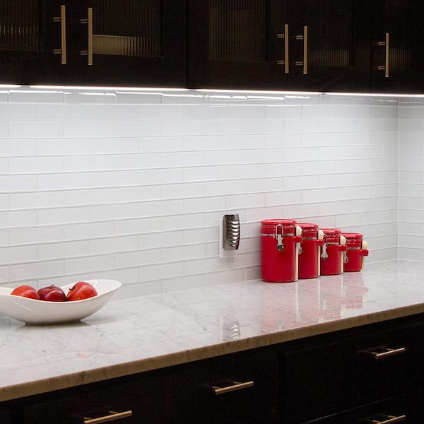 Direct Wire 18 in. LED White Under Cabinet Light (4-Pack)