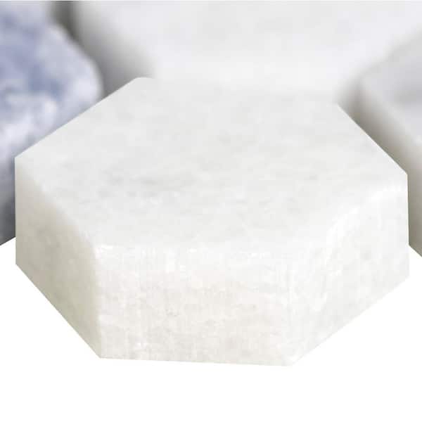 Azula Hexagon 12 in. x 12 in. x 10mm Polished Marble Mesh-Mounted Mosaic Tile (9.6 sq. ft. / Case)