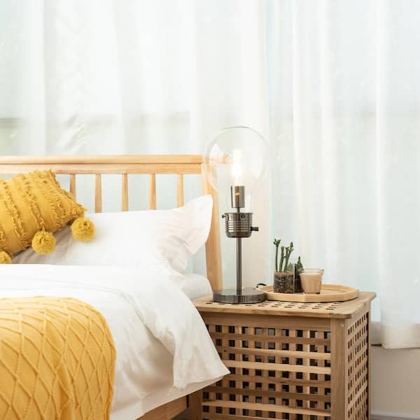 17 in. Dark Nickel Bulb-in-a-Bulb Table Lamp