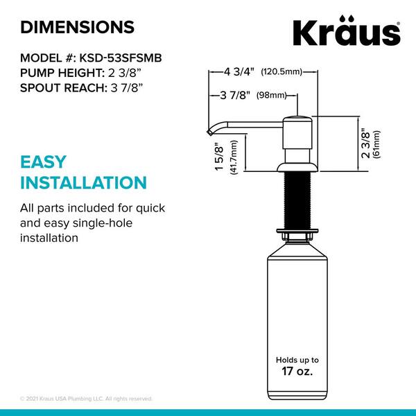 Boden Kitchen Soap and Lotion Dispenser in Spot Free Stainless Steel/Matte Black