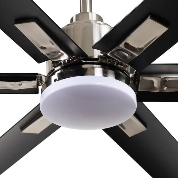 72 in. Modern Integrated LED Brushed Chrome Ceiling Fan with Light and Remote Control