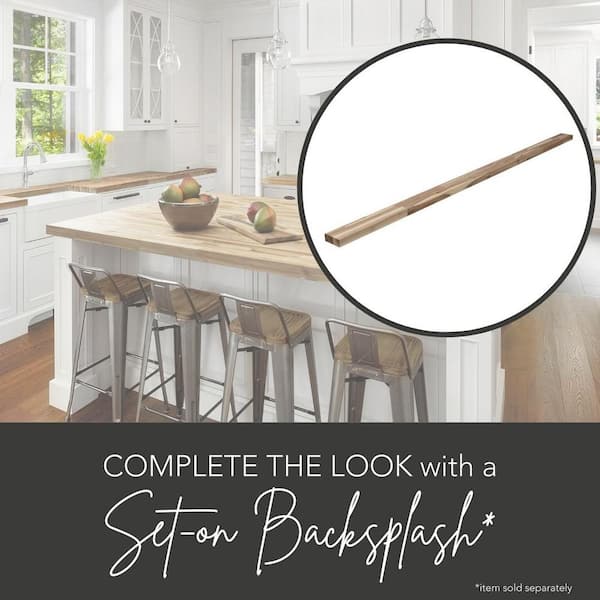 4 ft. L x 26 in. D Unfinished Acacia Solid Wood Butcher Block Countertop With Square Edge