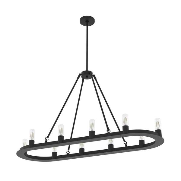 Saddlewood 10 Light Natural Iron Linear Chandelier Kitchen Light