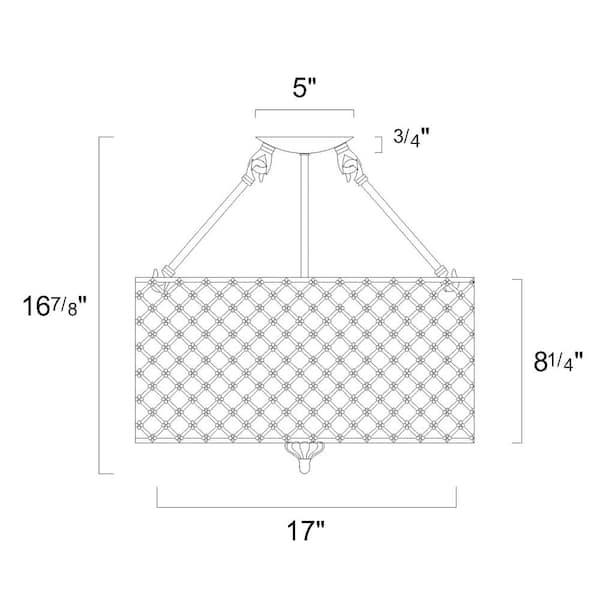 Marya 4-Light Modern Oil Rubbed Bronze Finish Crystal Semi-Flush Mount Light with Clear Glass Crystal Beaded Drum Shade