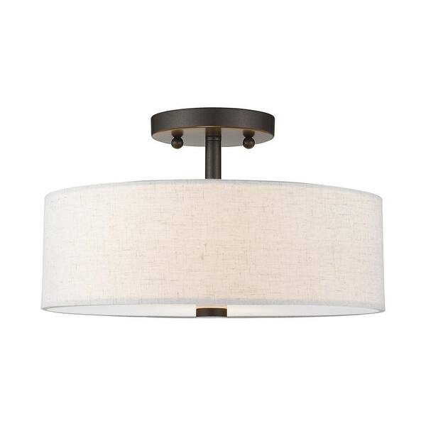 Somerhill 2 Light English Bronze Semi Flush Mount