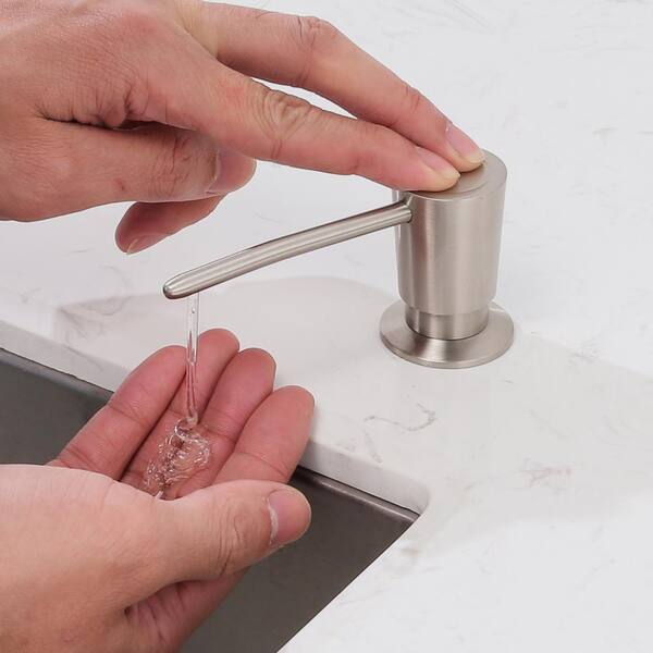 Kitchen Soap Dispenser NDS021BN, Solid Brass Construction with Refill-From-Top Capacity