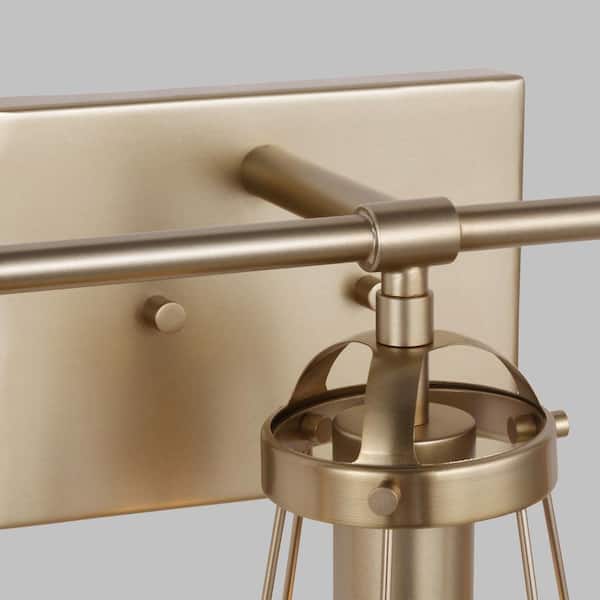 Dames 3-Light Satin Brass Bathroom Vanity Light