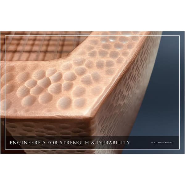 Luxury Medium Patina 12-Gauge Copper 33 in. Single Bowl Farmhouse Apron Kitchen Sink with Accs and Curved Front