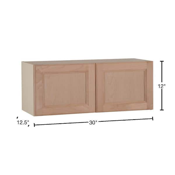 Easthaven Assembled 30x12x12 in. Frameless Wall Cabinet in Unfinished Beech