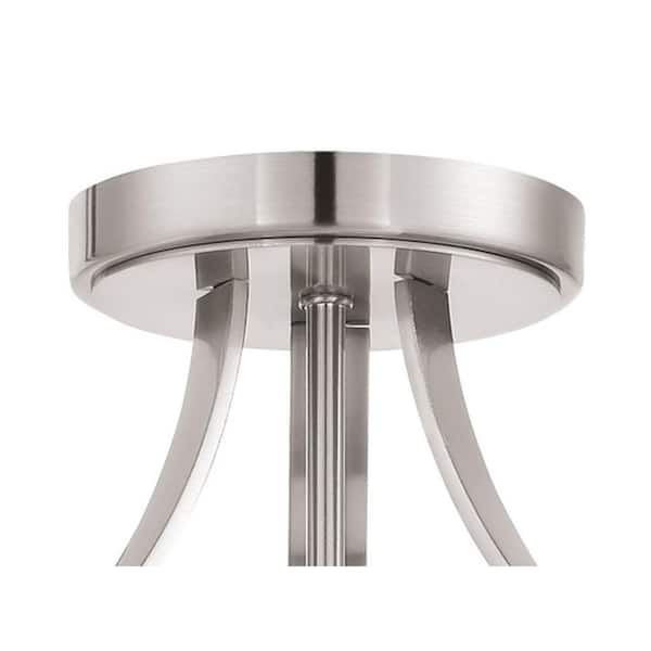 Poleis 3-Light Brushed Nickel Semi-Flush Mount Light