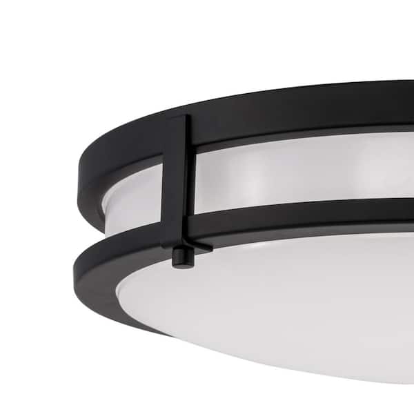 Ripon 14.8 in. W Matte Black Integrated LED Dimmable Flush Mount Ceiling Light