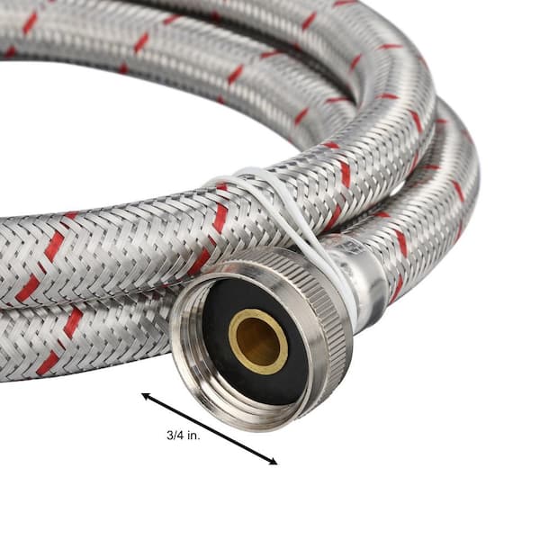 3/4 in. FHT x 3/4 in. FHT x 60 in. Stainless Steel Washing Machine Supply Line (2-Pack)