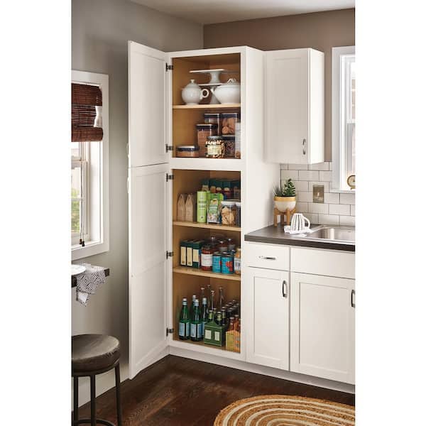 Westfield Feather White Kitchen Cabinet End Panel With Attached Fill Strip (3 in. W x 23.75 in. D x 35 in. H)