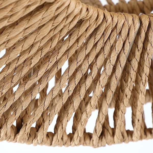 Silvia 16 in. 2-Light Bohemian Woven Rope Semi-Flush Mount Ceiling Light