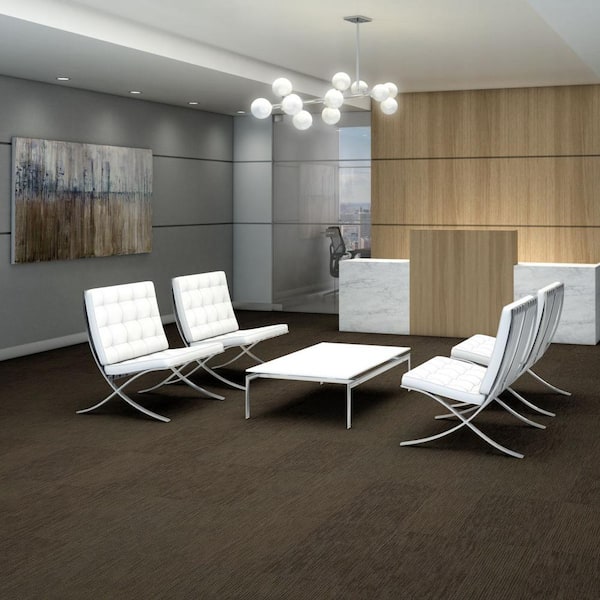Fellowship Brown Commercial 24 in. x 24 Glue-Down Carpet Tile (20 Tiles/Case) 80 sq. ft.