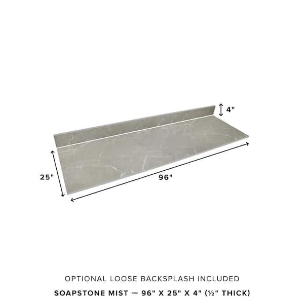 8 ft. L x 25 in. D Engineered Composite Countertop in Soapstone Mist with Satin Finish