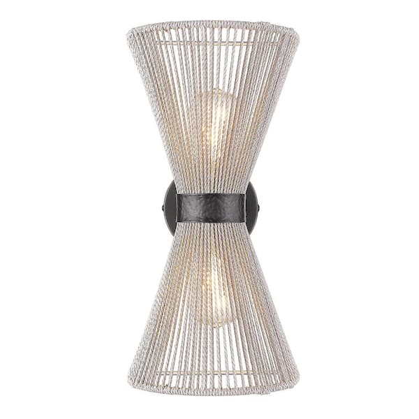 Avon 16.625 in. 1-Light Matte Black Wall Sconce