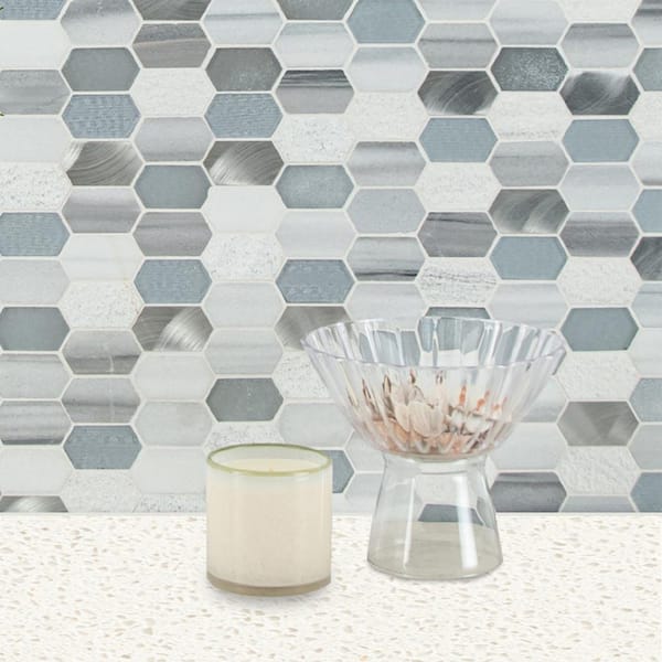 Harlow Picket 11.5 in. x 12.4 in. x 8 mm Textured Multi-Surface Mesh-Mounted Mosaic Tile (9.9 sq. ft./Case)