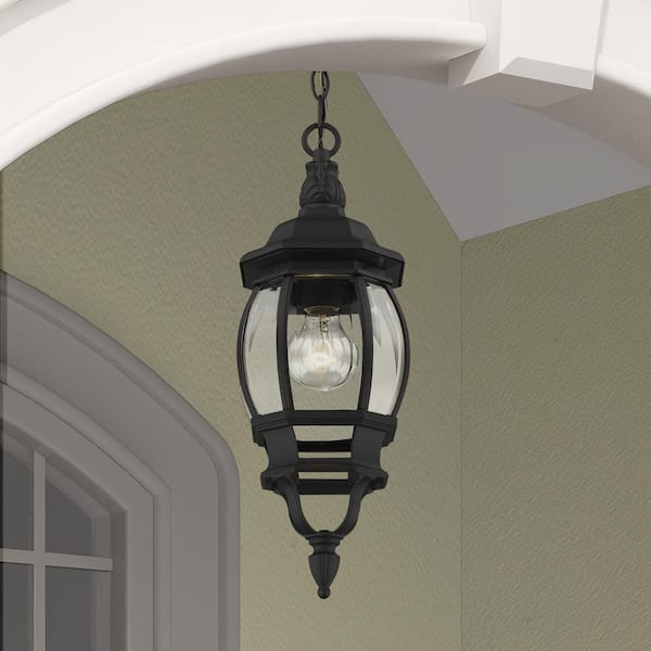 Frontenac 1 Light Textured Black Outdoor Pendant Lantern