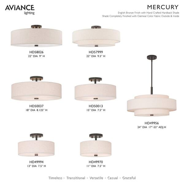 Somerhill 2 Light English Bronze Semi Flush Mount